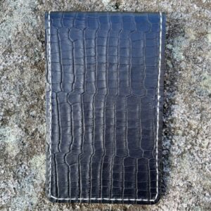 black croc golf yardage book cover front natural 5cm - Pupptatan