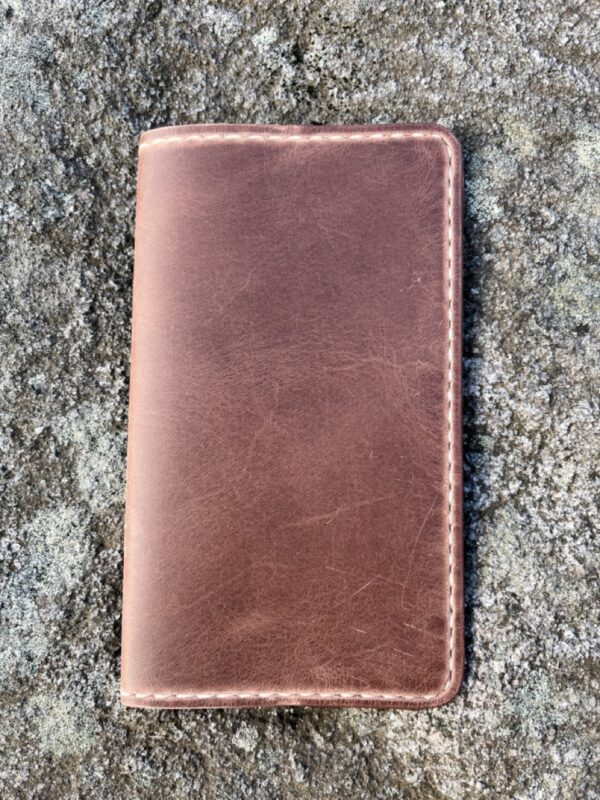 brown crazy horse golf scorecard holder front