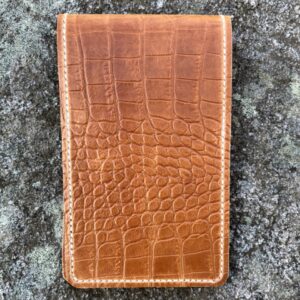 cognac croc golf yardage book cover front cognac 5cm - Pupptatan