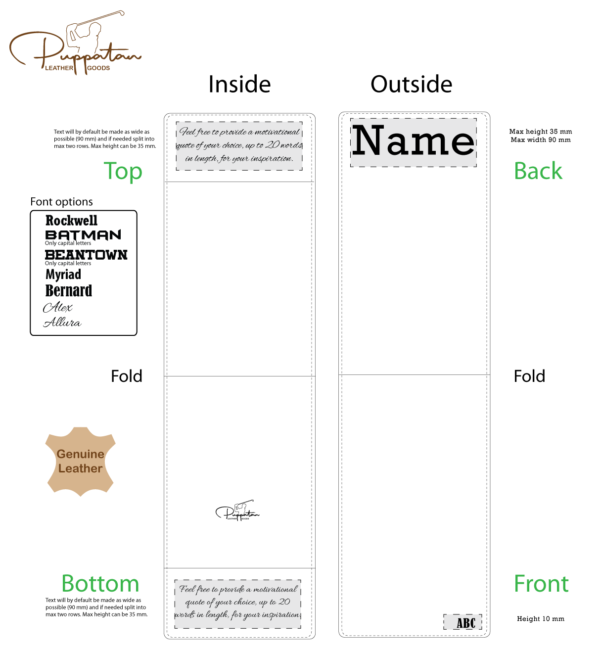 Design template for yardagebook cover