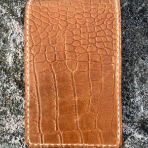 Golf yardage book cover in grocodile embossed genuine italian leather