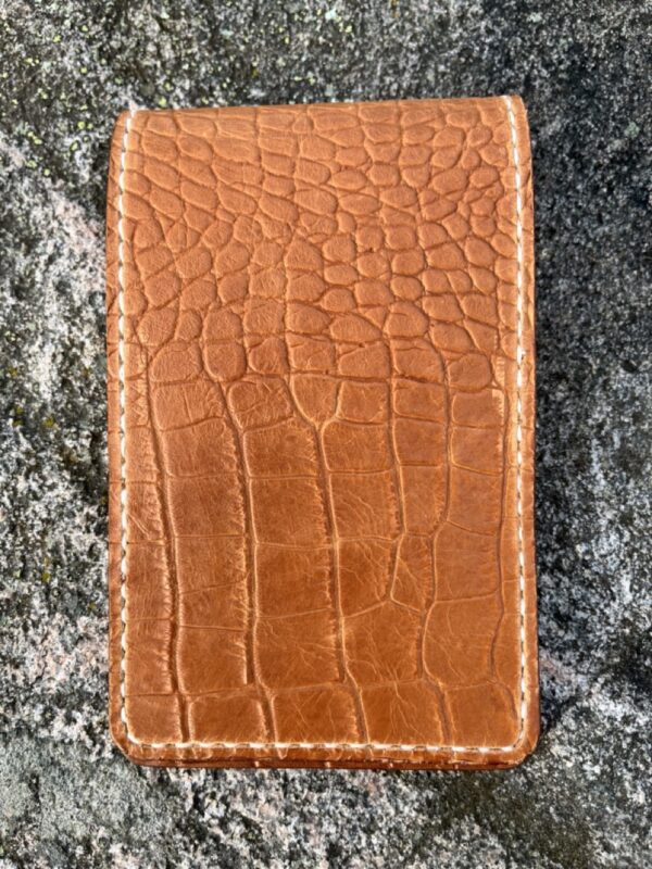 Golf yardage book cover in grocodile embossed genuine italian leather