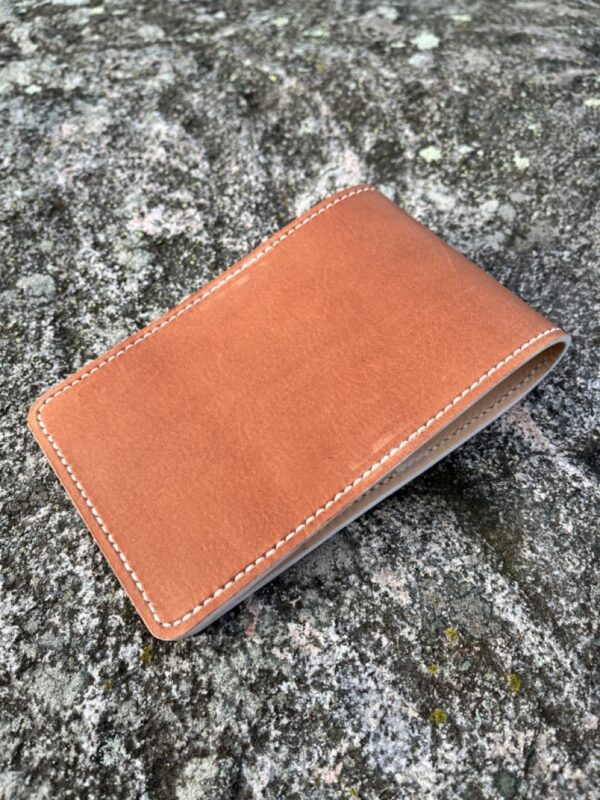 Cognac Golf Yardage Book Cover-Genuine Leather with White Egdes - Image 3