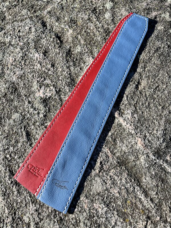 Multi-coloured alignment sticks cover in Swedish genuine leather